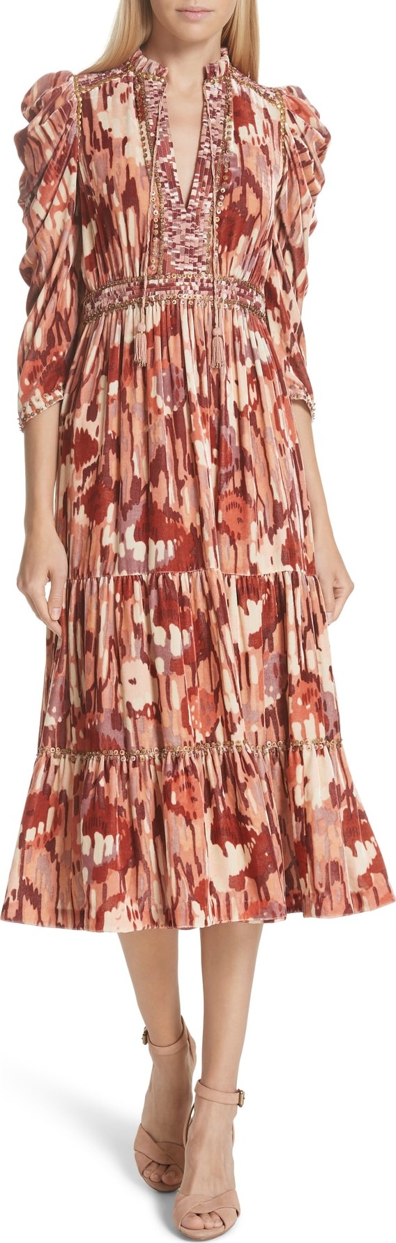 Ulla Johnson Ziggy Velvet Midi Dress