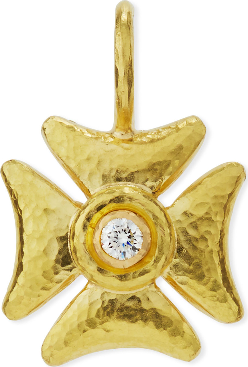 Elizabeth Locke Small Diamond Maltese Cross Pendant