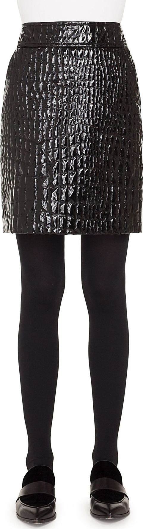 Akris Punto Croc Embossed Faux Patent Leather Skirt