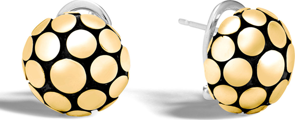 John Hardy Dot Gold/Silver Domed Stud Earrings