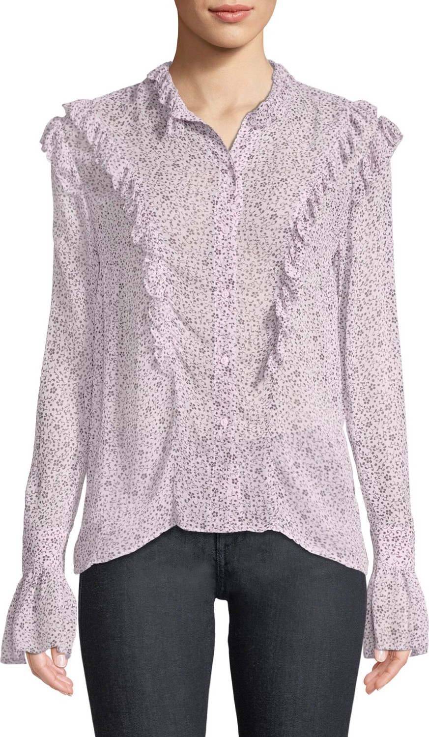 Zadig & Voltaire Tweet Goa Ditsy Floral Button-Front Blouse