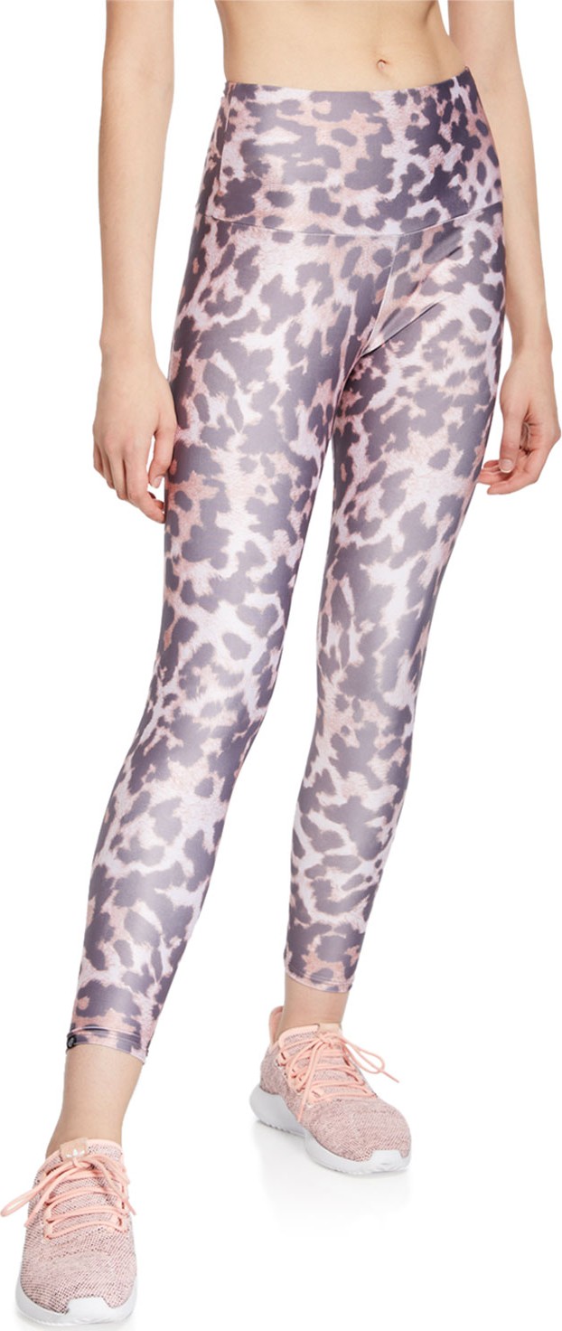 ONZIE High-Rise Basic Midi Animal-Print Yoga Leggings