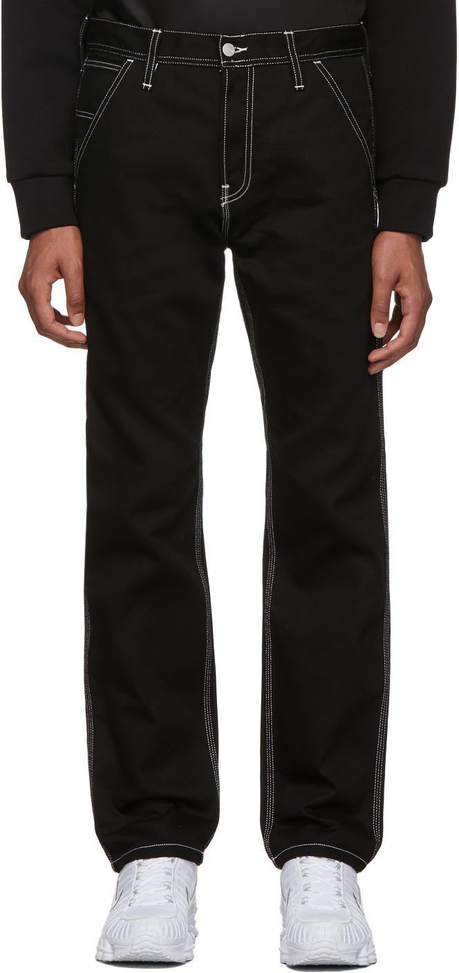 Carhartt Work In Progress Black Rigid Chalk Trousers