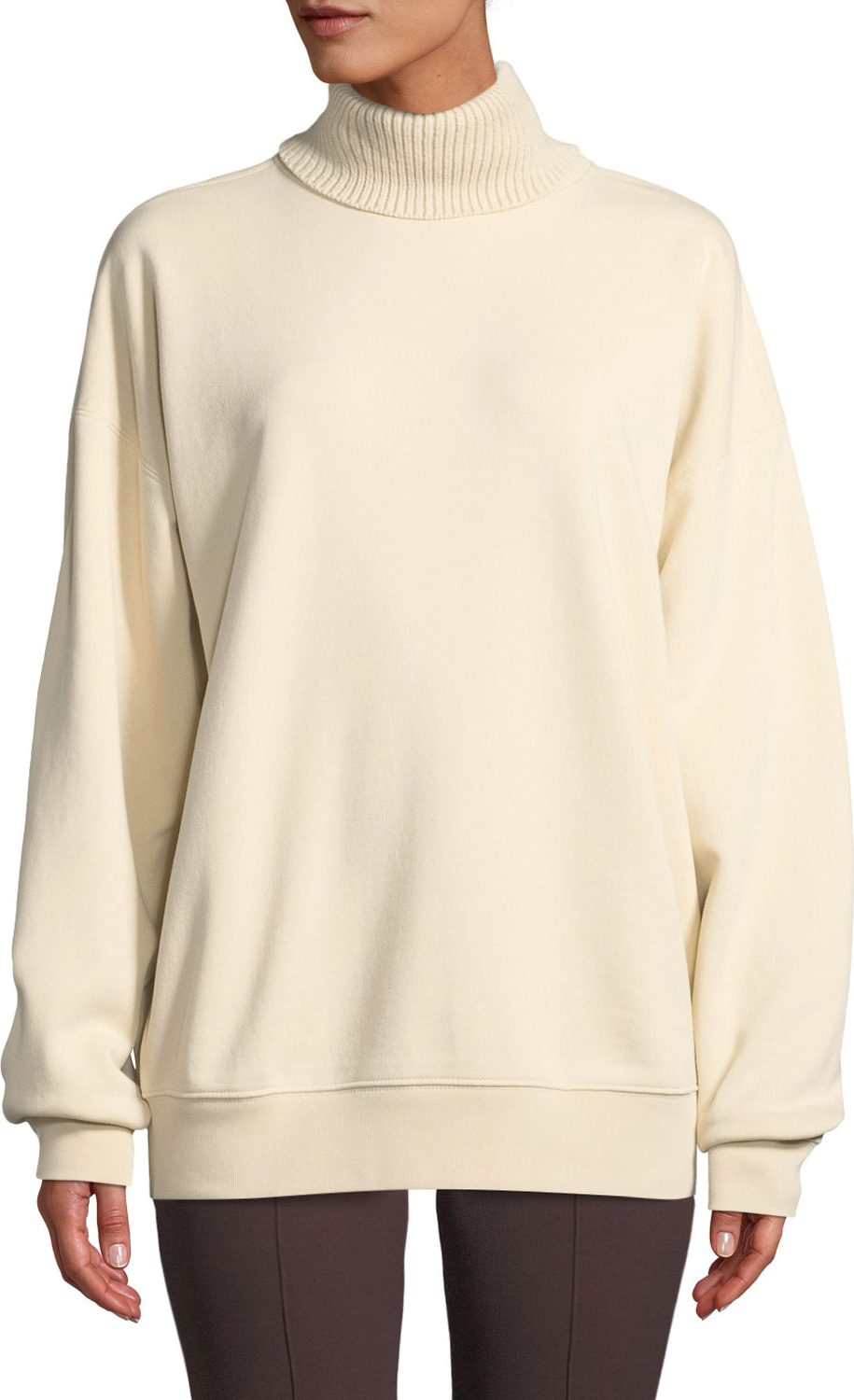 Helmut Lang Smooth Terry Turtleneck Pullover Sweatshirt