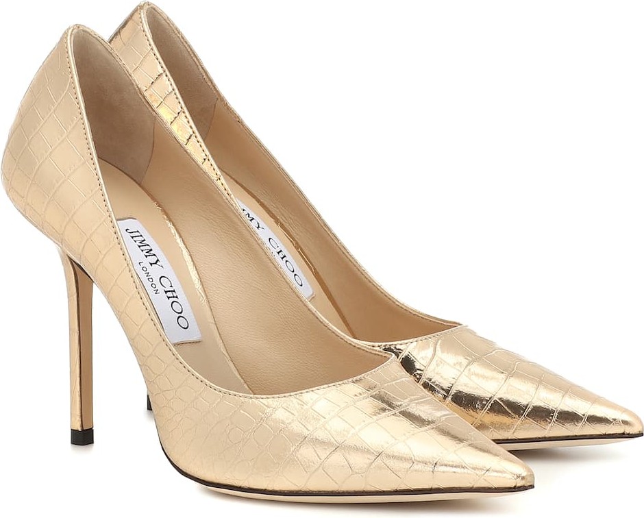 Jimmy Choo Love 100 snake-effect leather pumps