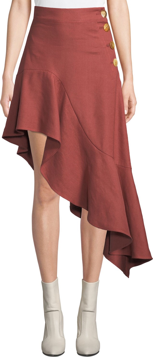 Rejina Pyo Ella High-Waist Asymmetric Flounce Skirt
