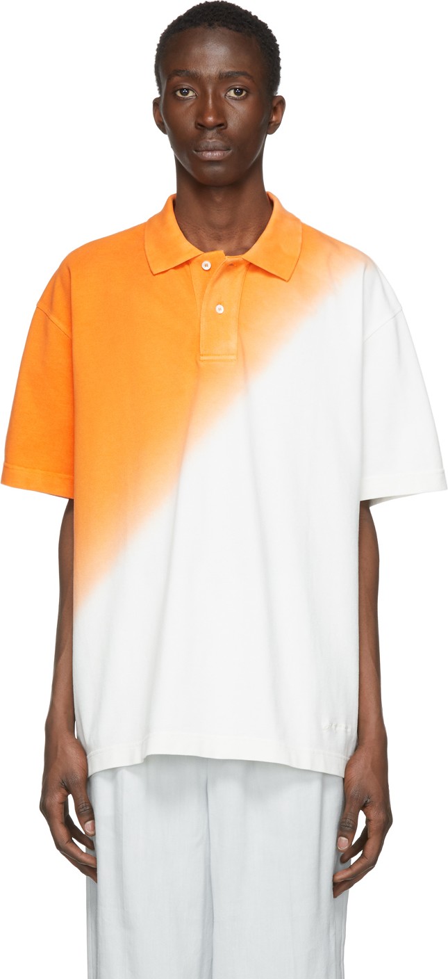 Jacquemus Orange & White 'Le Polo Soleil' Polo