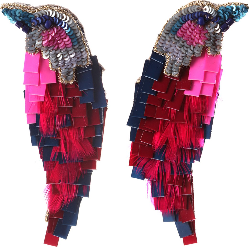 Mignonne Gavigan New York Beaded Bird Statement Earrings