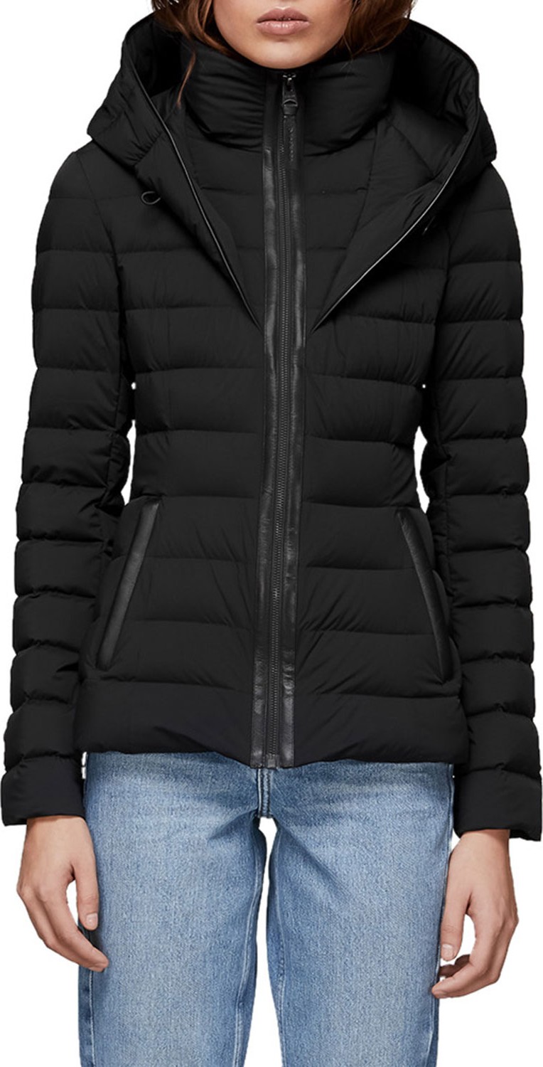Mackage Andrea Hooded Puffer Jacket w/ Leather Trim