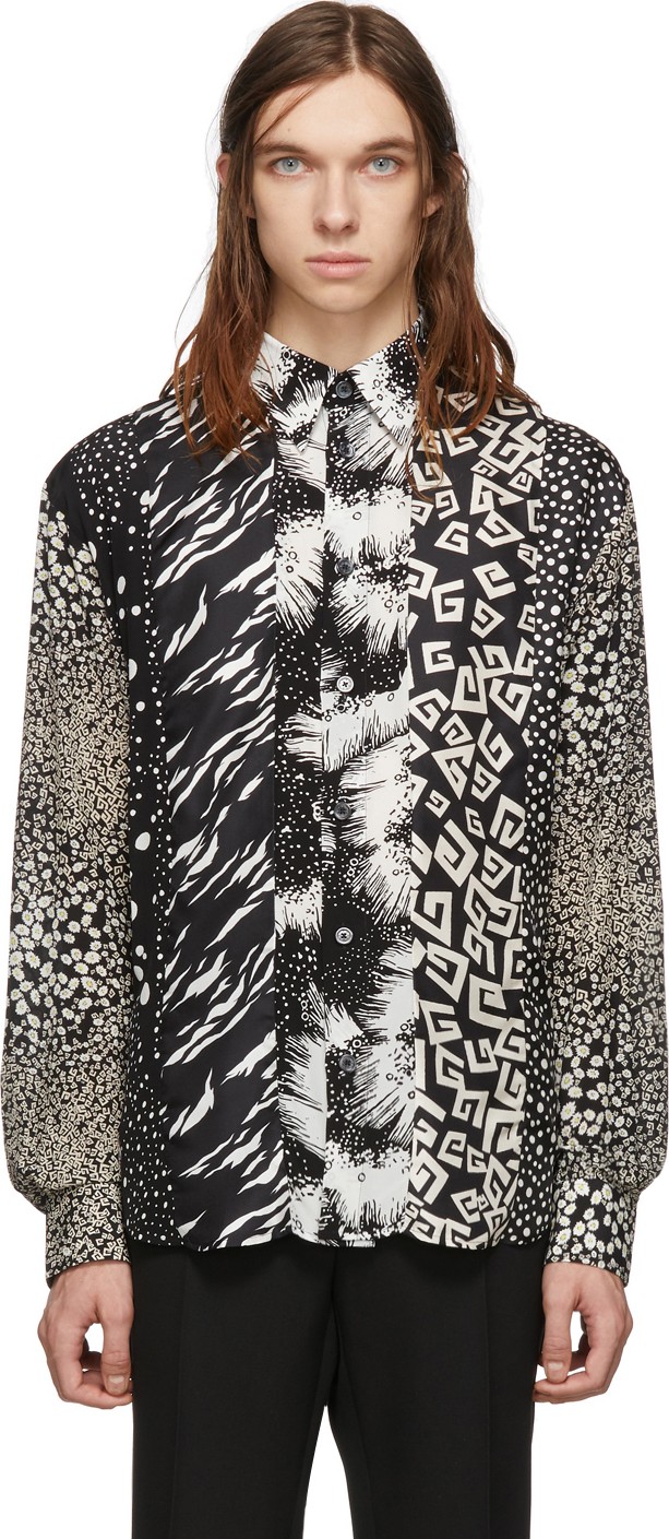 Givenchy Black Patchwork Effect Shirt