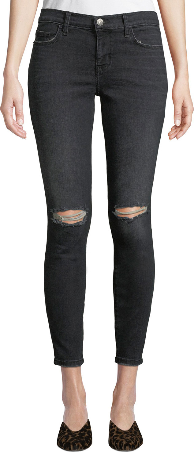 Current/Elliott The Stiletto Distressed Ankle Skinny Jeans