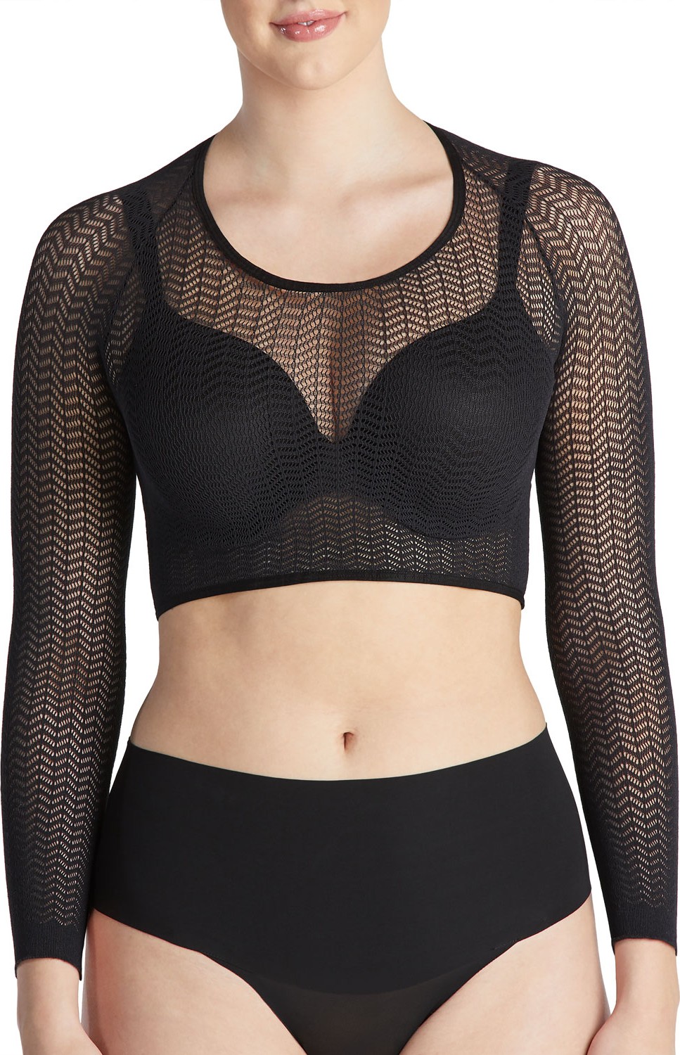 SPANX Open-Weave Herringbone Arm Tights Shaper Top