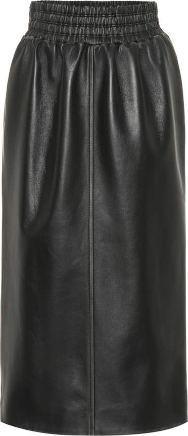 Miu Miu Leather midi skirt