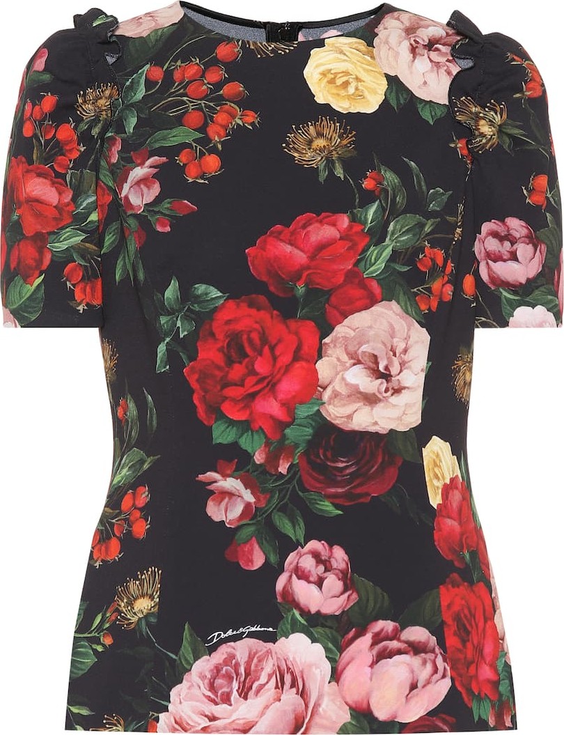 Dolce & Gabbana Floral stretch-cady top