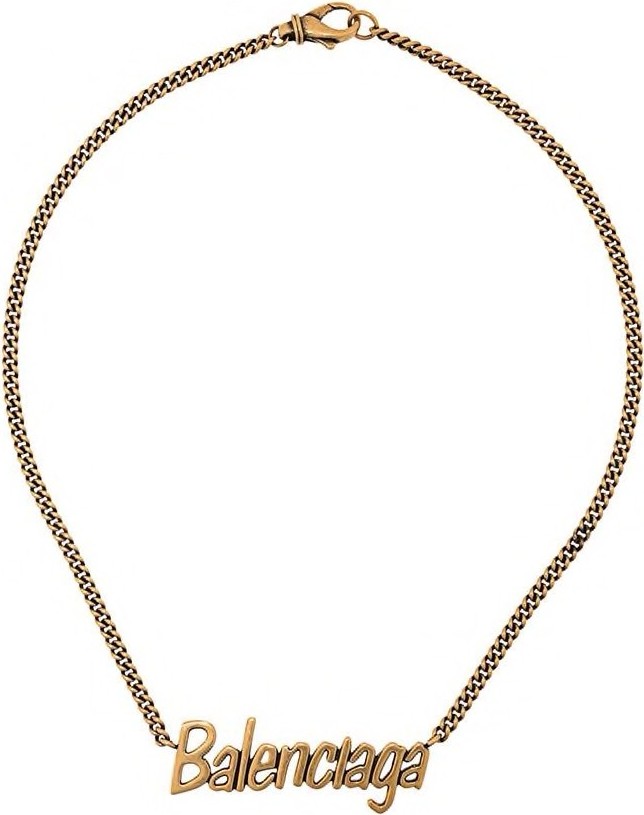 Balenciaga Gold Logo Necklace