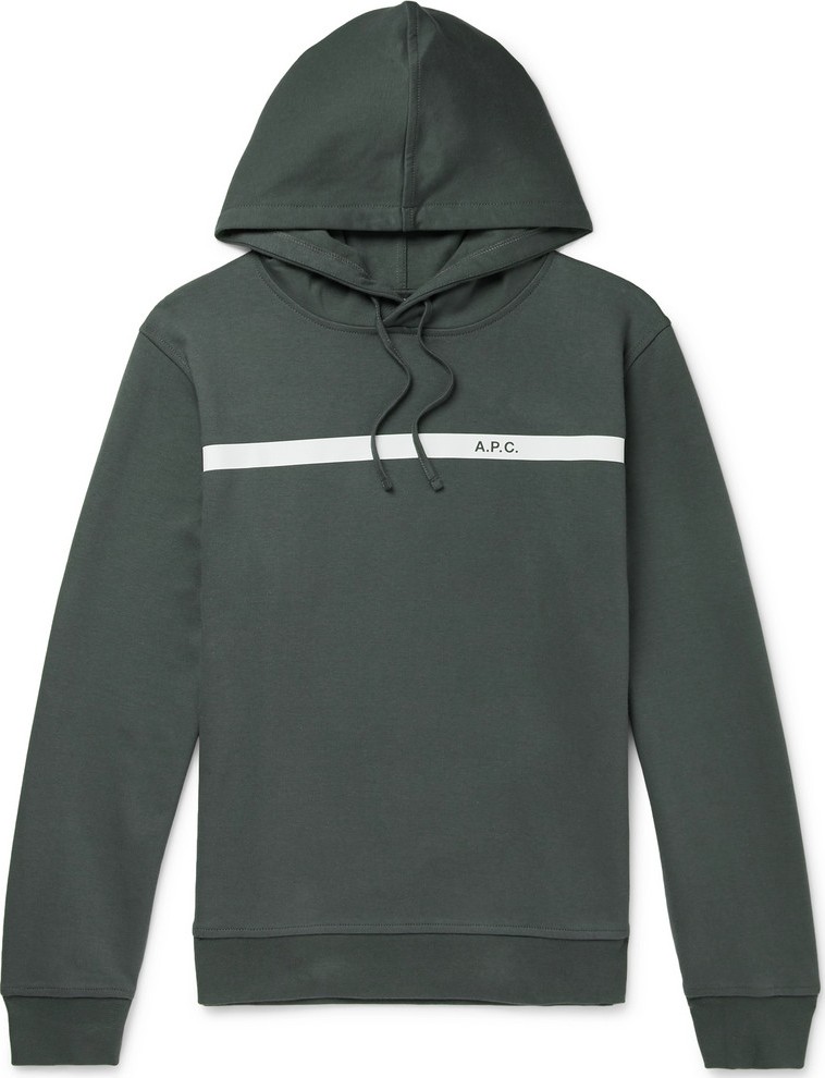 A.P.C. Caserne Logo-Print Cotton-Jersey Hoodie