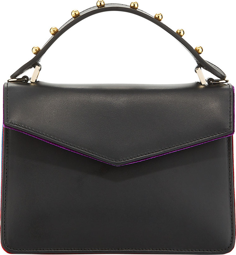 Les Petits Joueurs Pixie Mini Leather & Velvet Satchel Bag