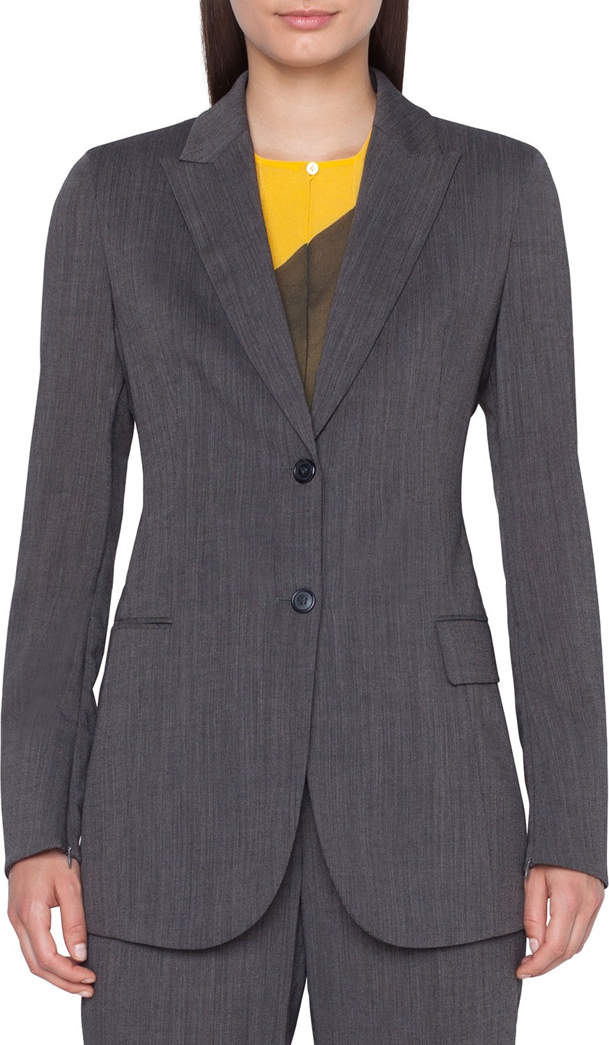 Akris Long 2-Button Cool Wool Crepe Jacket