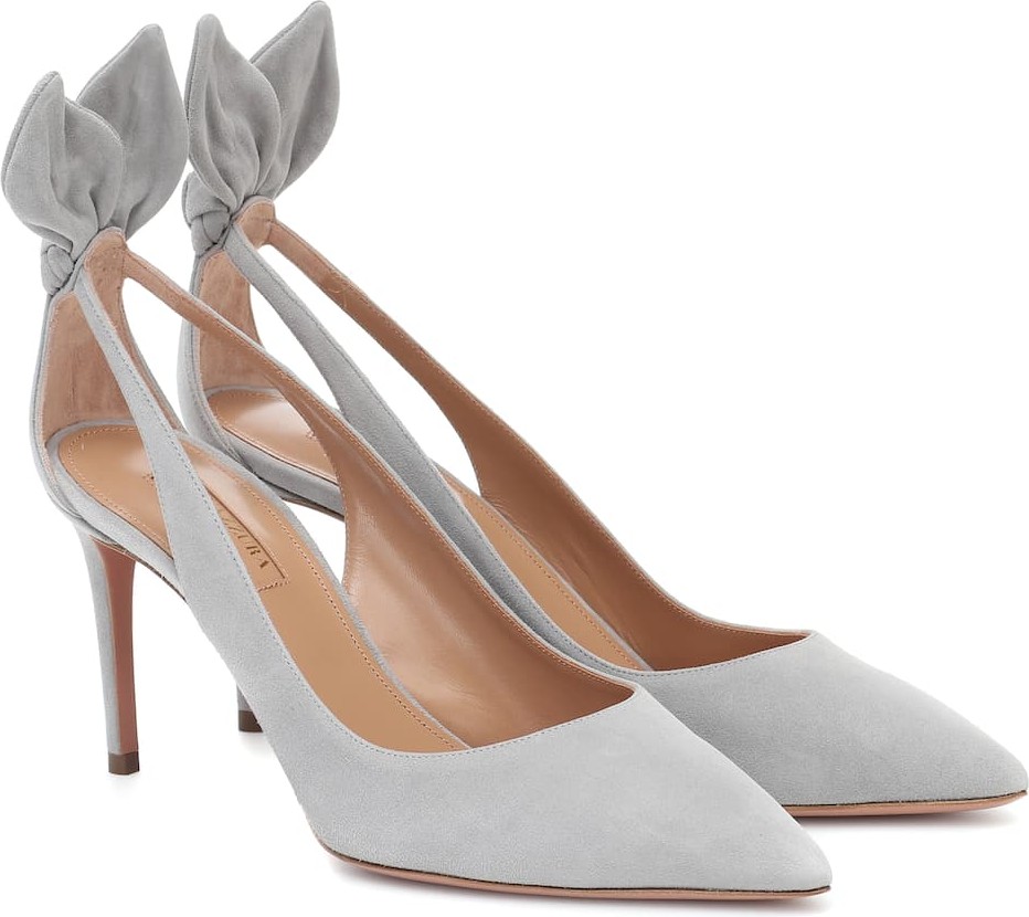 Aquazzura Deneuve 85 suede pumps