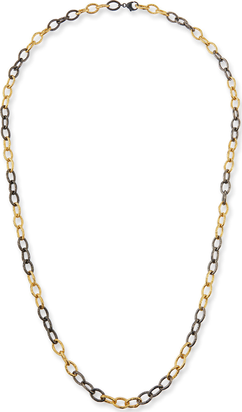 Margo Morrison Two-Tone Chain-Link Necklace. 36"L