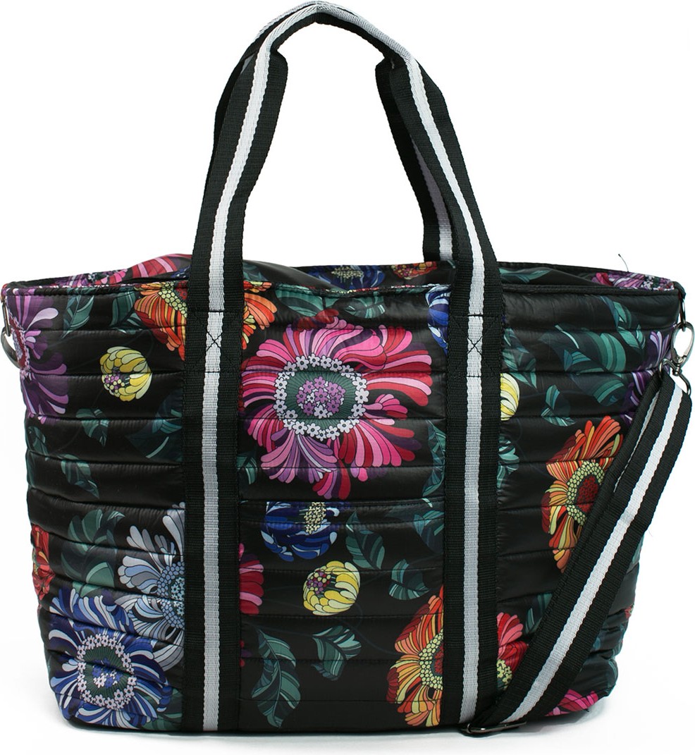 Think Royln Wingman Floral-Print Quilted Tote Bag