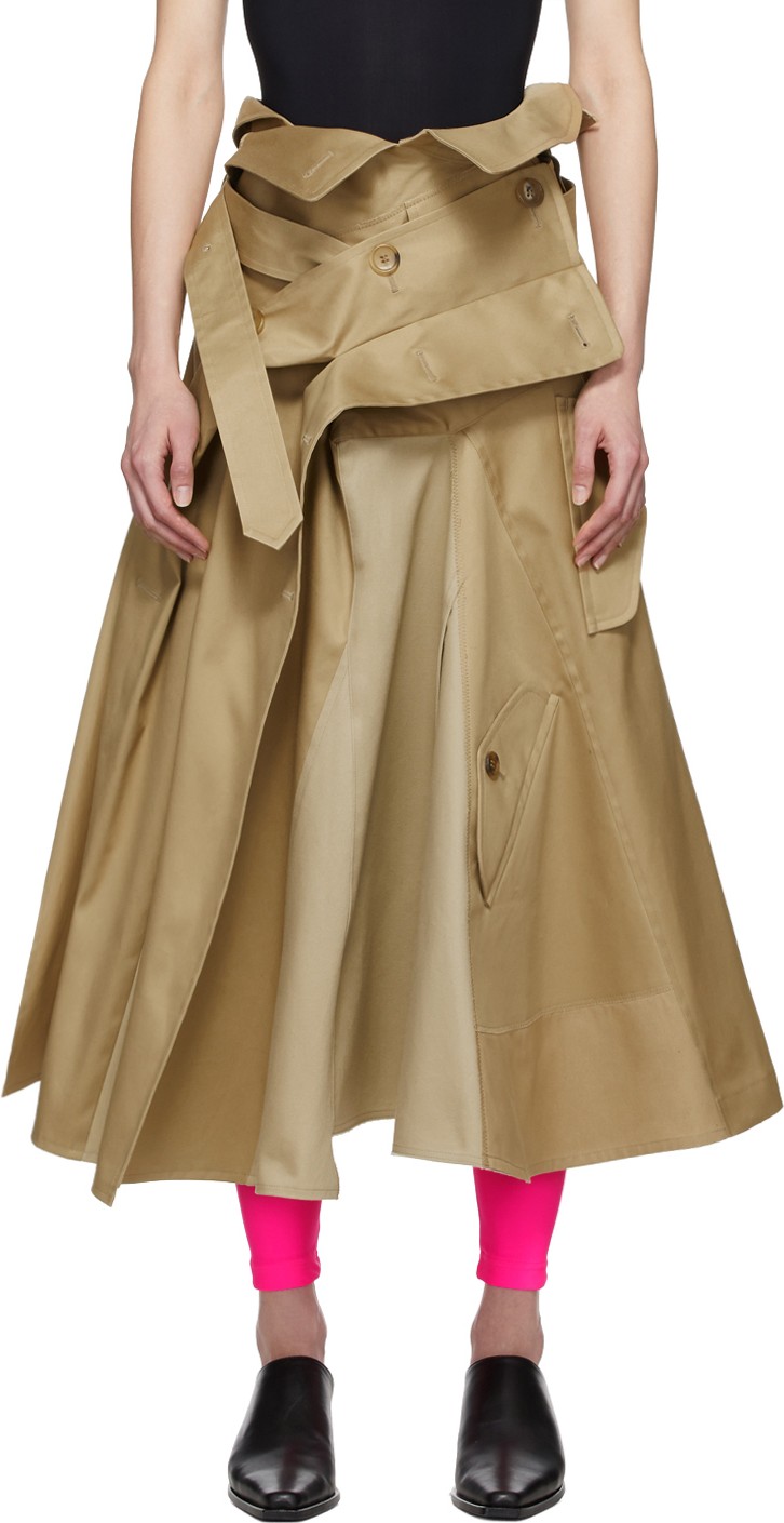 Junya Watanabe Beige Trench Coat Skirt