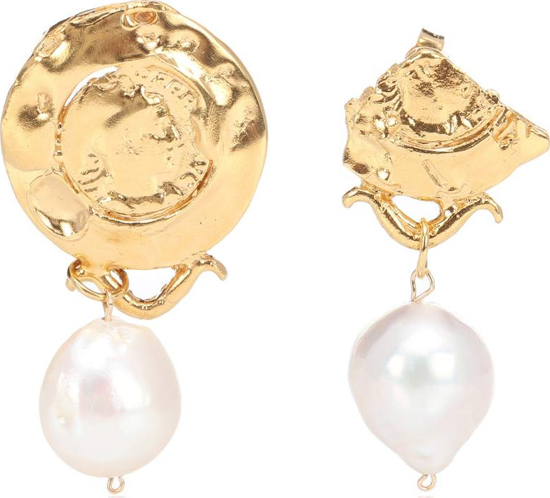 Alighieri Passione Di Napoli 24kt gold-plated earrings with baroque pearls