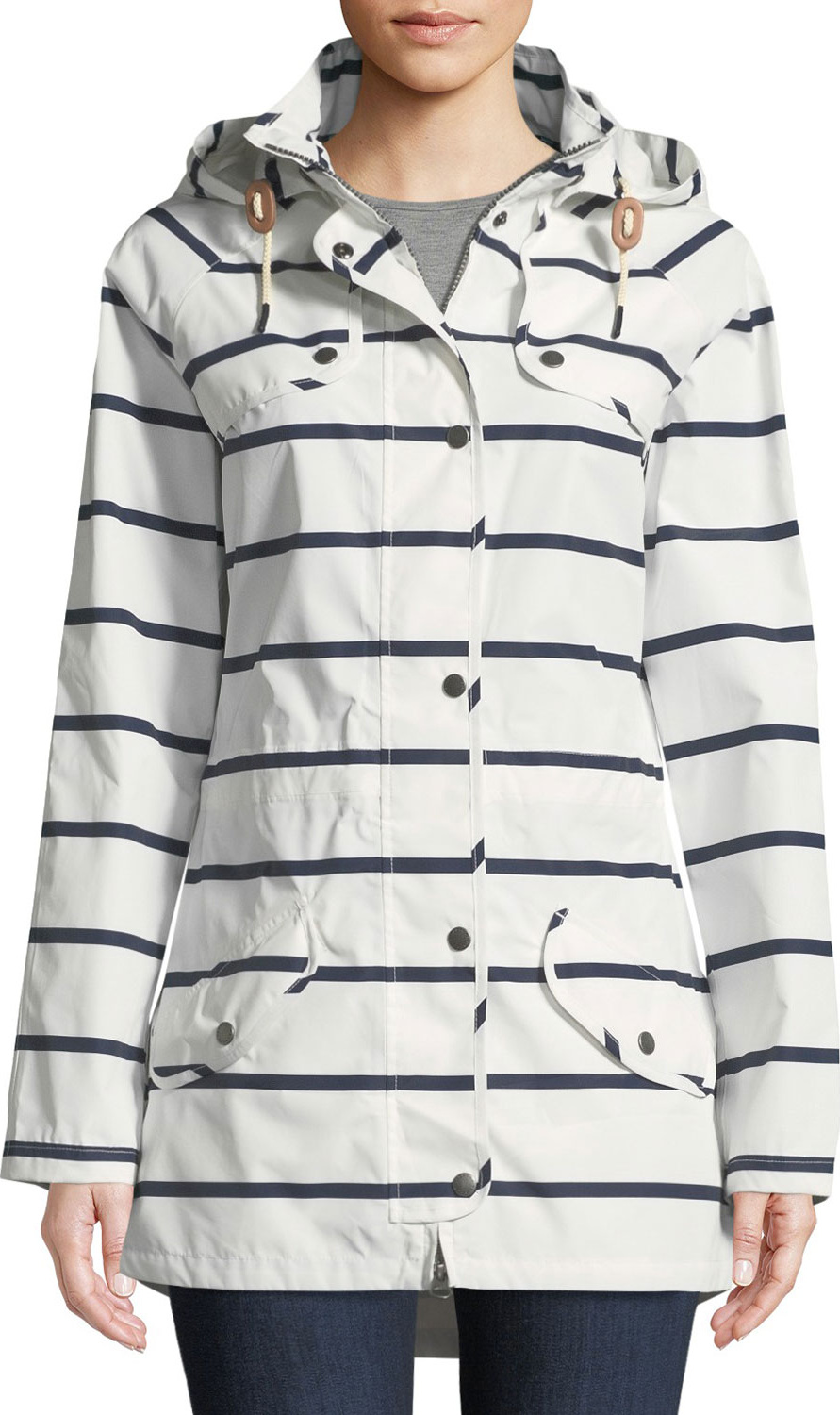 Barbour Stripe Trevose Jacket w/ Removable Hood