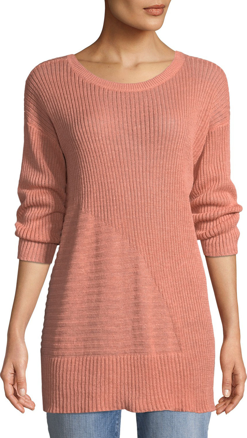 Eileen Fisher Organic Linen 3/4-Sleeve Easy Tunic