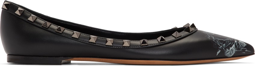 Valentino Black Valentino Garavani Undercover Edition Rockstud Ballerina Flats