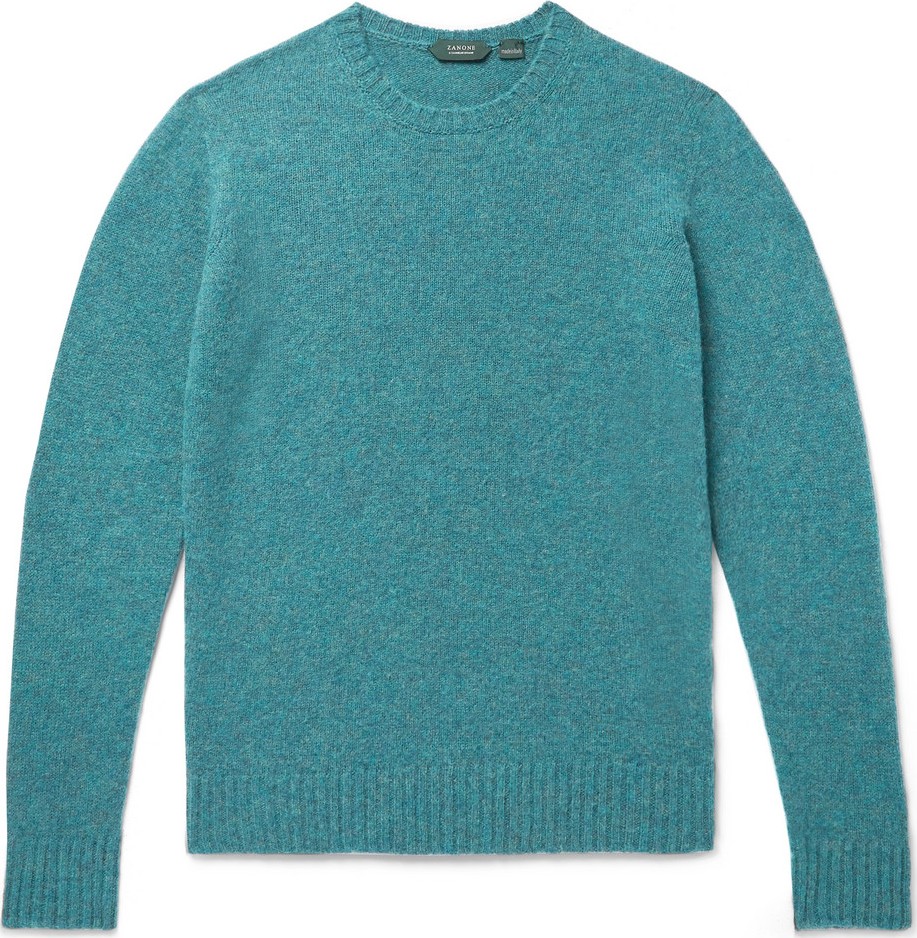 Incotex Slim-Fit Mélange Brushed-Virgin Wool Sweater