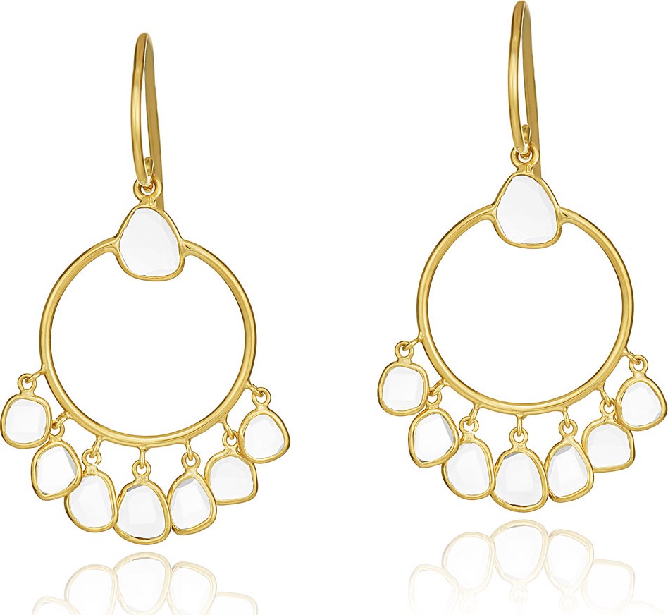 Legend Amrapali Polki Diamond Slice Hoop Drop Earrings