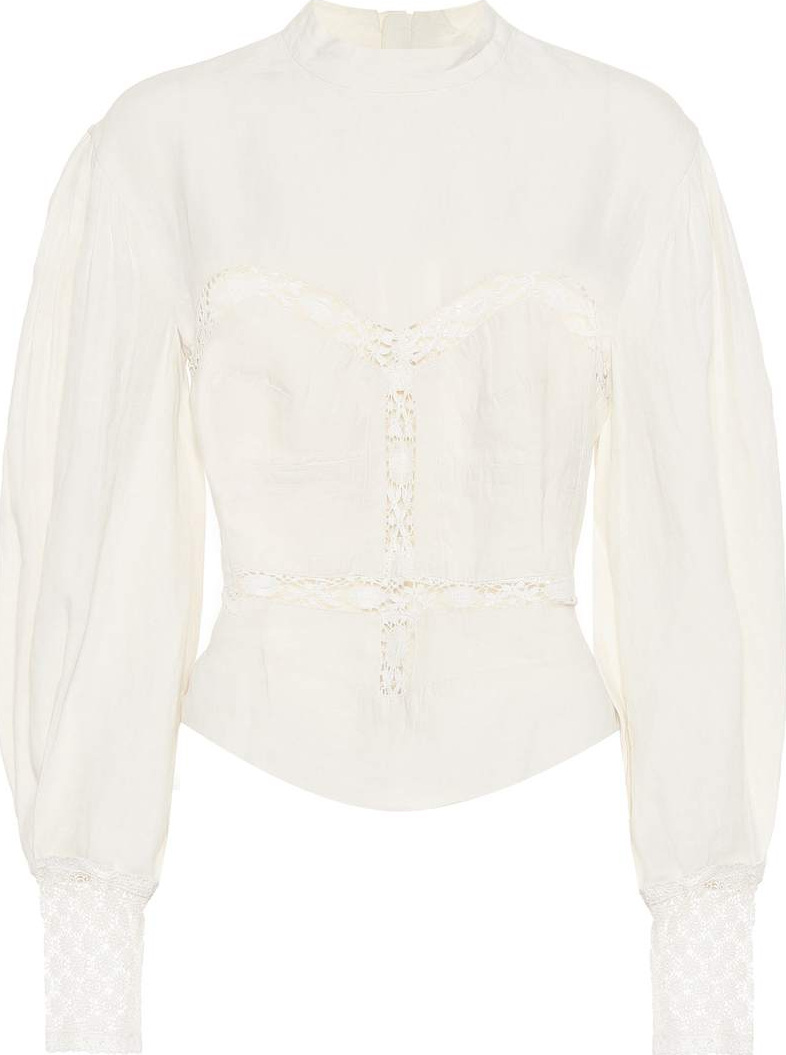 Isabel Marant Lyneth lace-trimmed cotton blouse