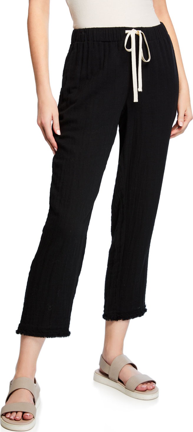 Eileen Fisher Drawstring Cropped Gauze Pants
