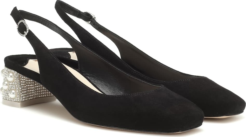 Sophia Webster Alice suede slingback pumps