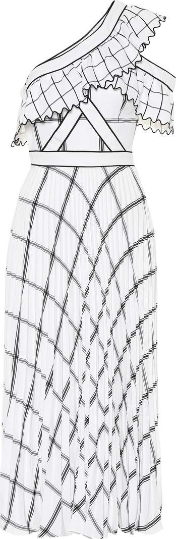 Self Portrait Checked crêpe maxi dress