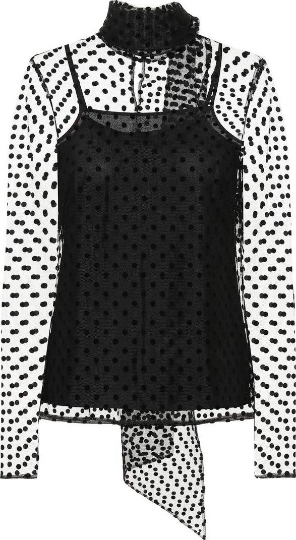 Erdem Yvonna polka-dot top