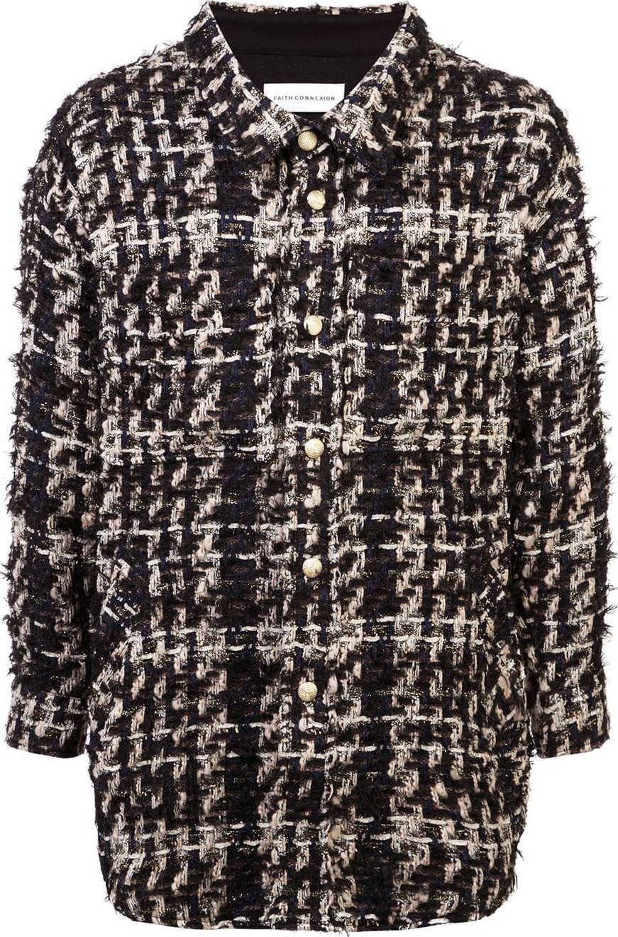 Faith Connexion tweed oversized shirt jacket
