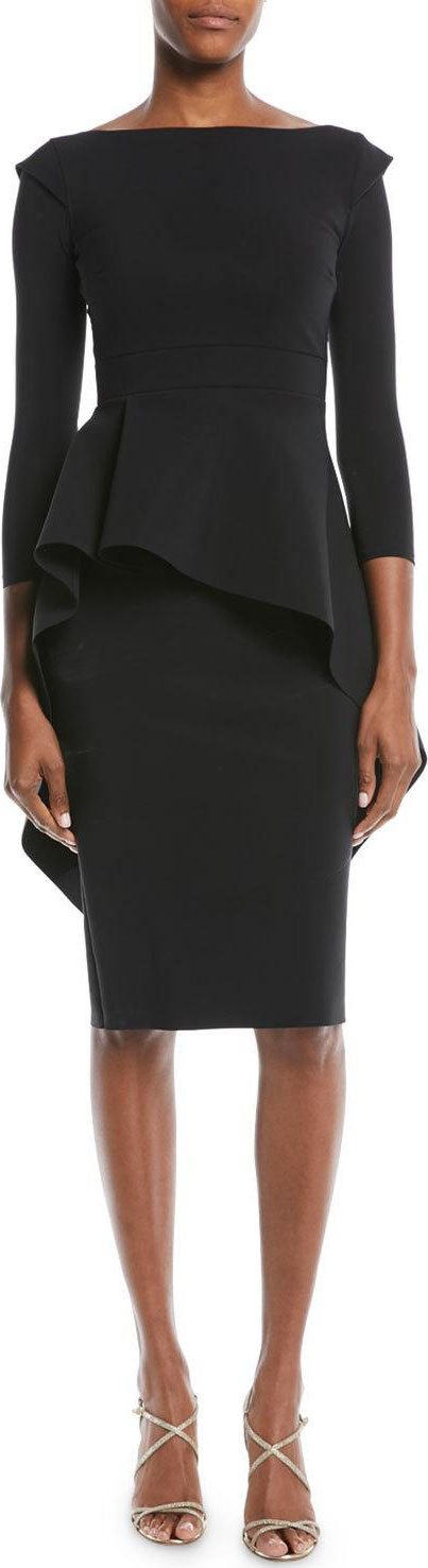 La Petite Robe di Chiara Boni Quiggley Long-Sleeve Peplum Dress