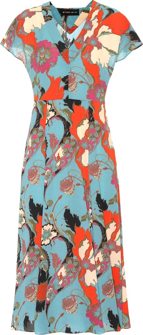 Etro Printed crêpe midi dress