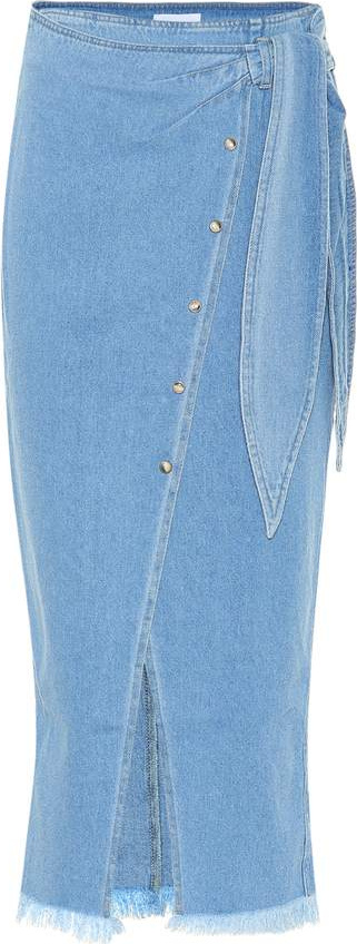 Nanushka Denim side-tie skirt