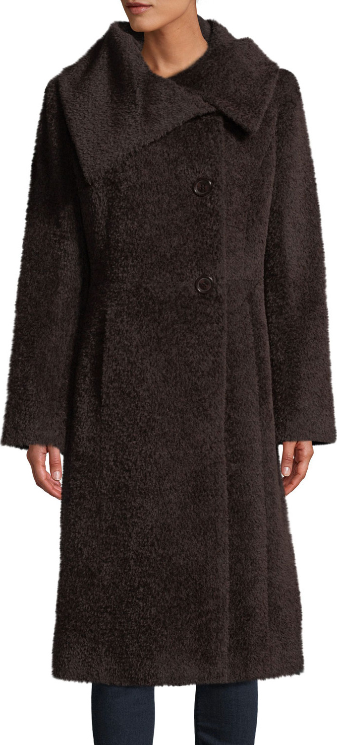 Sofia Cashmere Envelope-Collar Wool Coat Sofia Cashmere Envelope-Collar Wool Coat