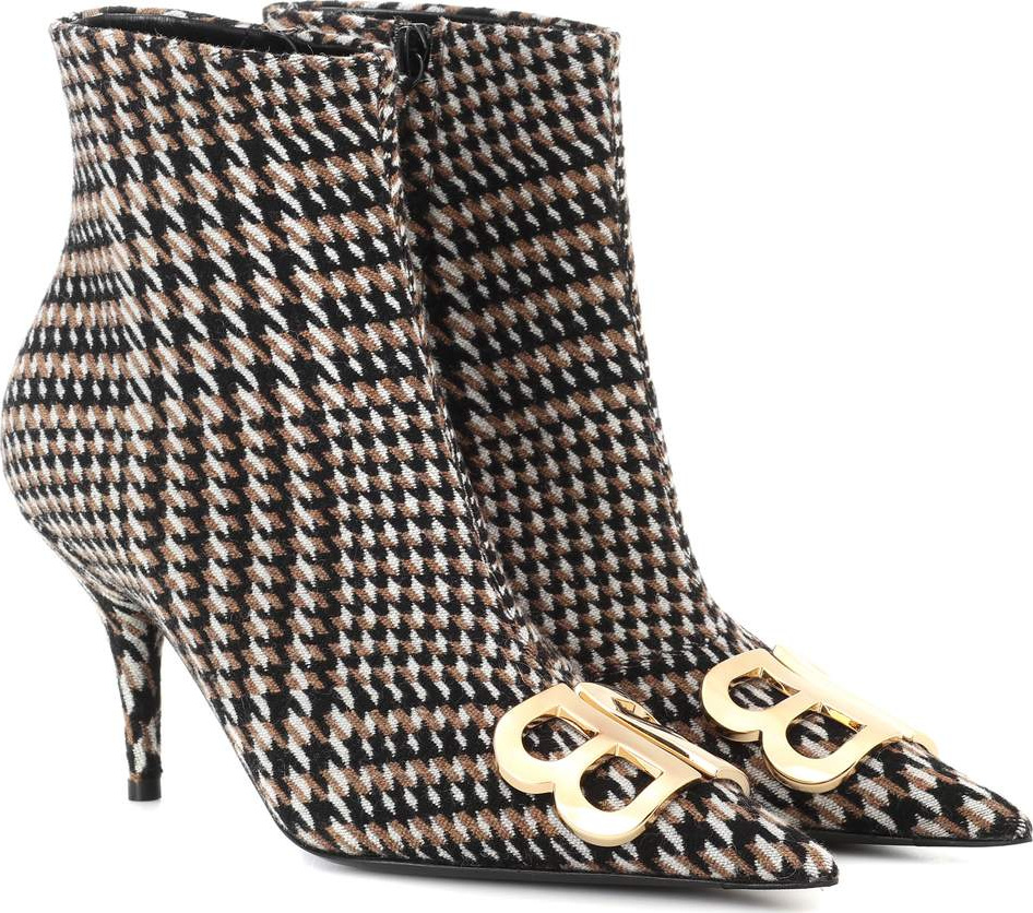 Balenciaga BB houndstooth ankle boots