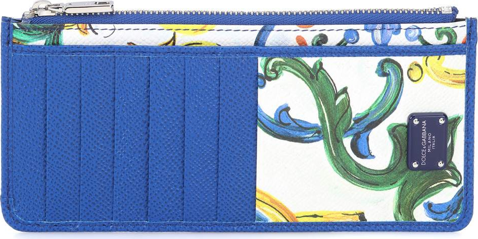 Dolce & Gabbana Printed leather zipped card holder