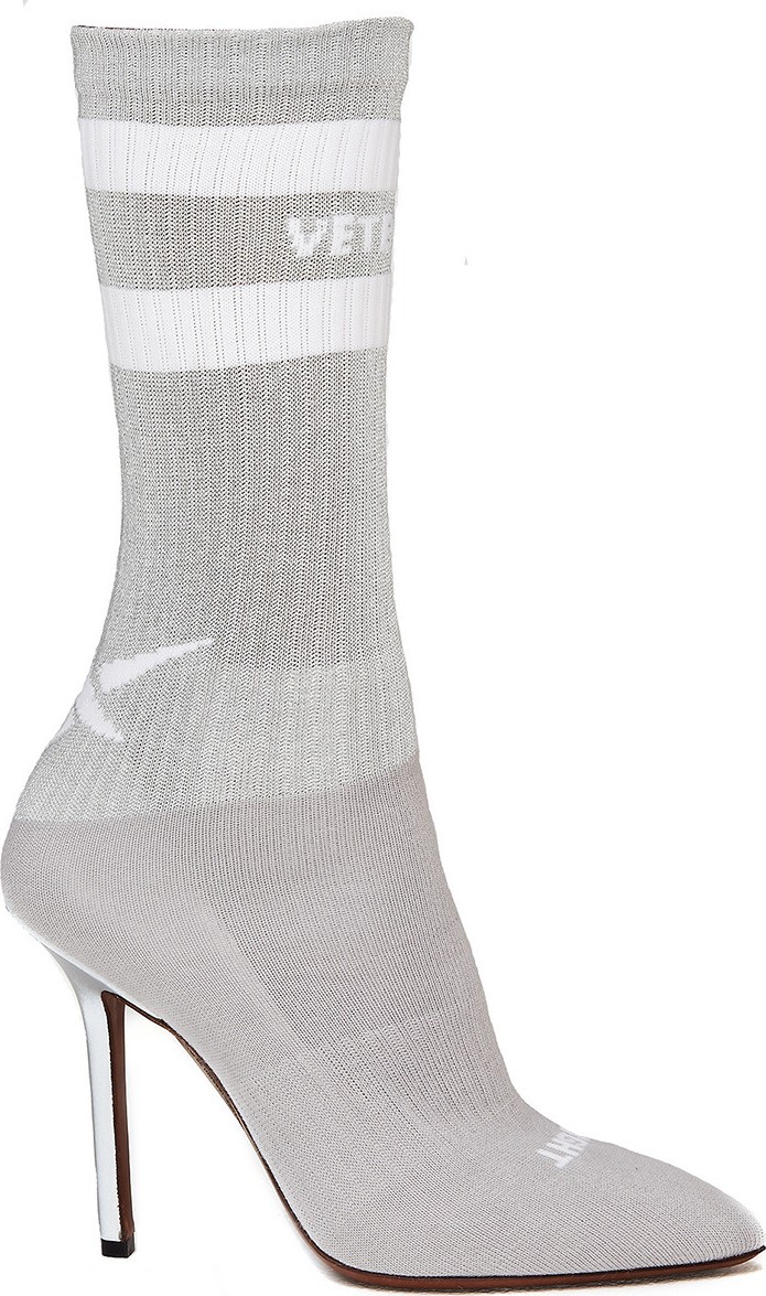 Vetements grey reflective sock pumps
