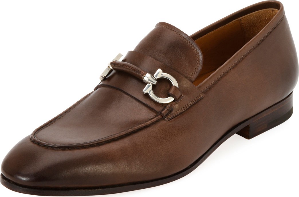 Salvatore Ferragamo Men's Tramezza Leather Gancini-Belt Loafer