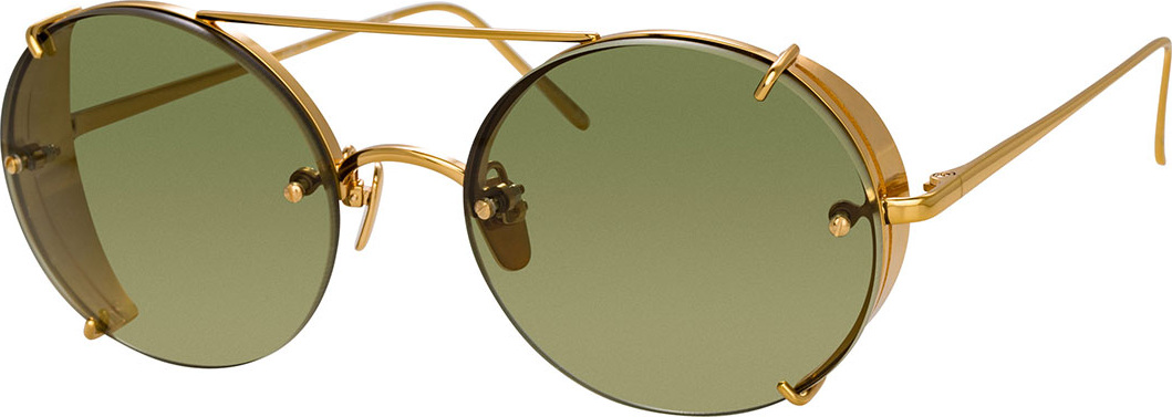 Linda Farrow Oval Titanium Sunglasses