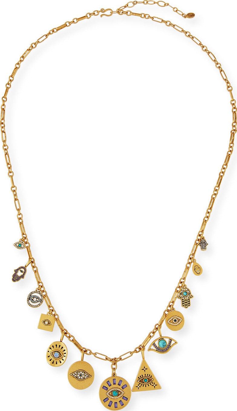 Sequin Short Evil Eye Charm Necklace