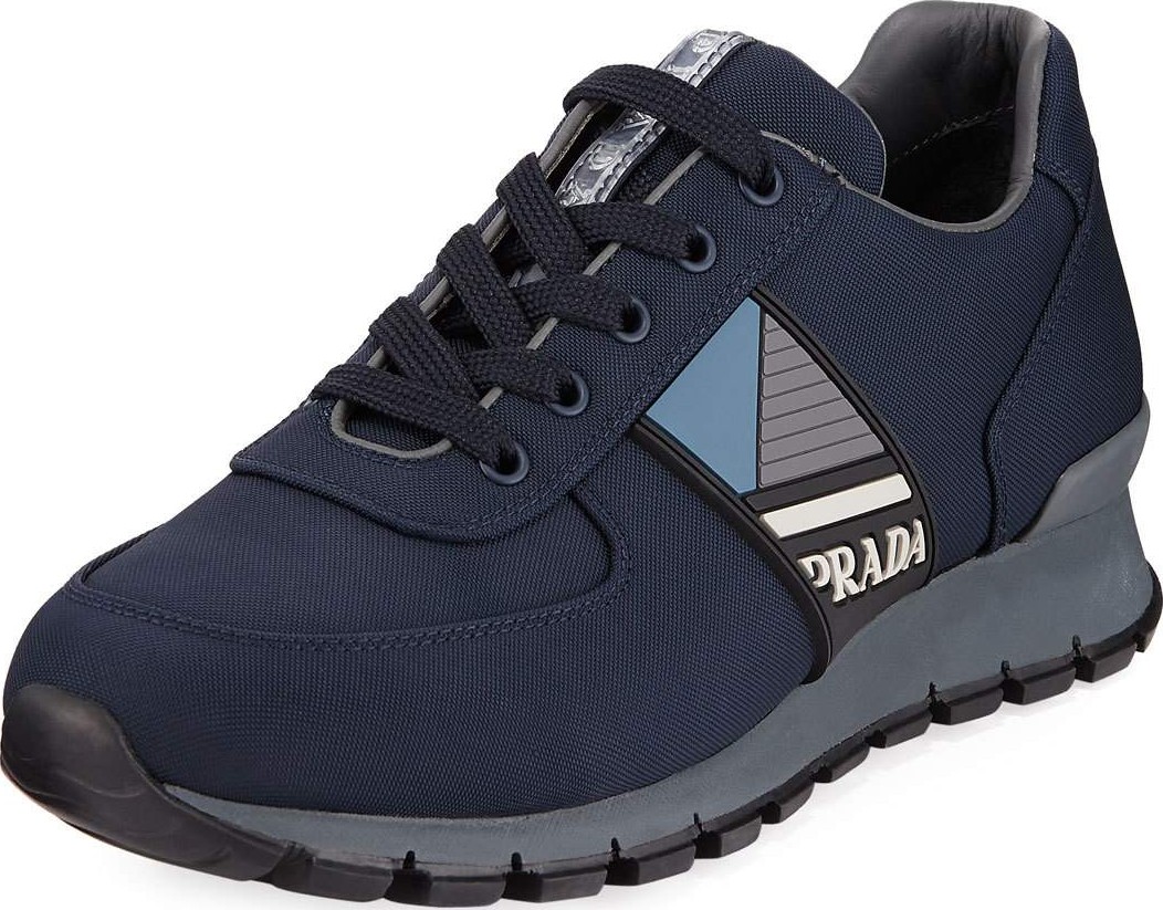 Prada Men's Running Match Nylon Tech Lace-Up Sneakers