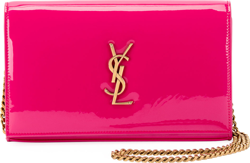 Saint Laurent Kate Monogram YSL Patent Wallet on Chain